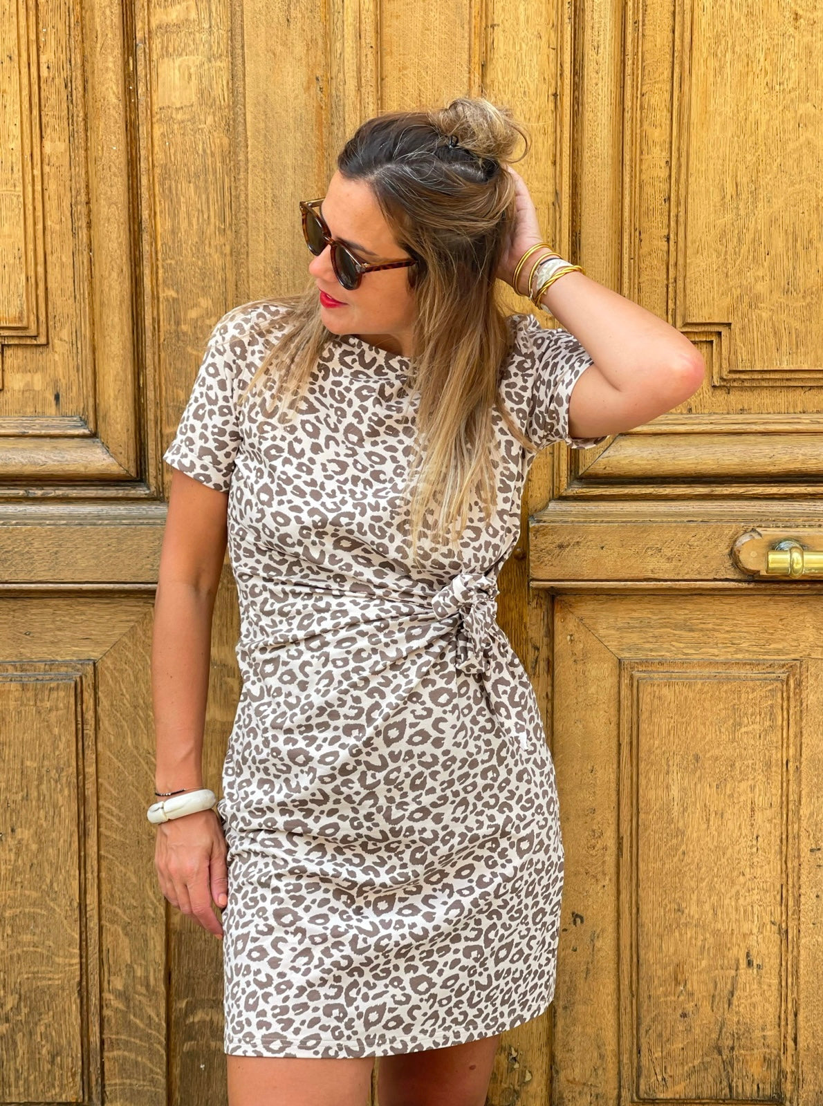 Robe Maeva courte léopard