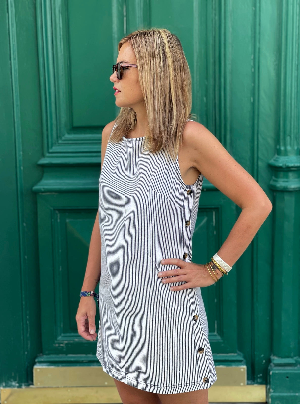 Robe Giulia Bleu Rayée
