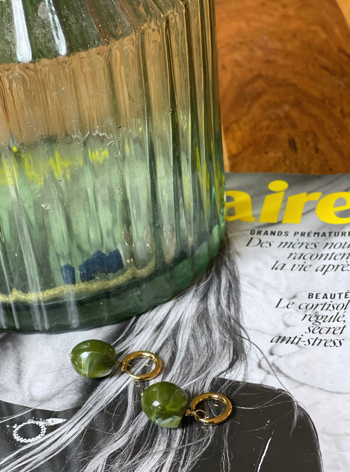 Boucles d'oreilles Rhode Verte