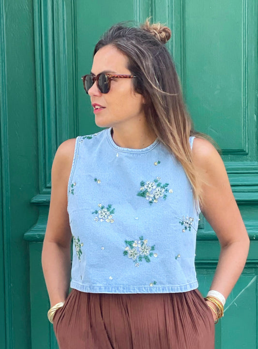 Top nysiros - denim claire
