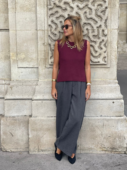Pantalon Vico gris anthracite à pinces — look MYLO