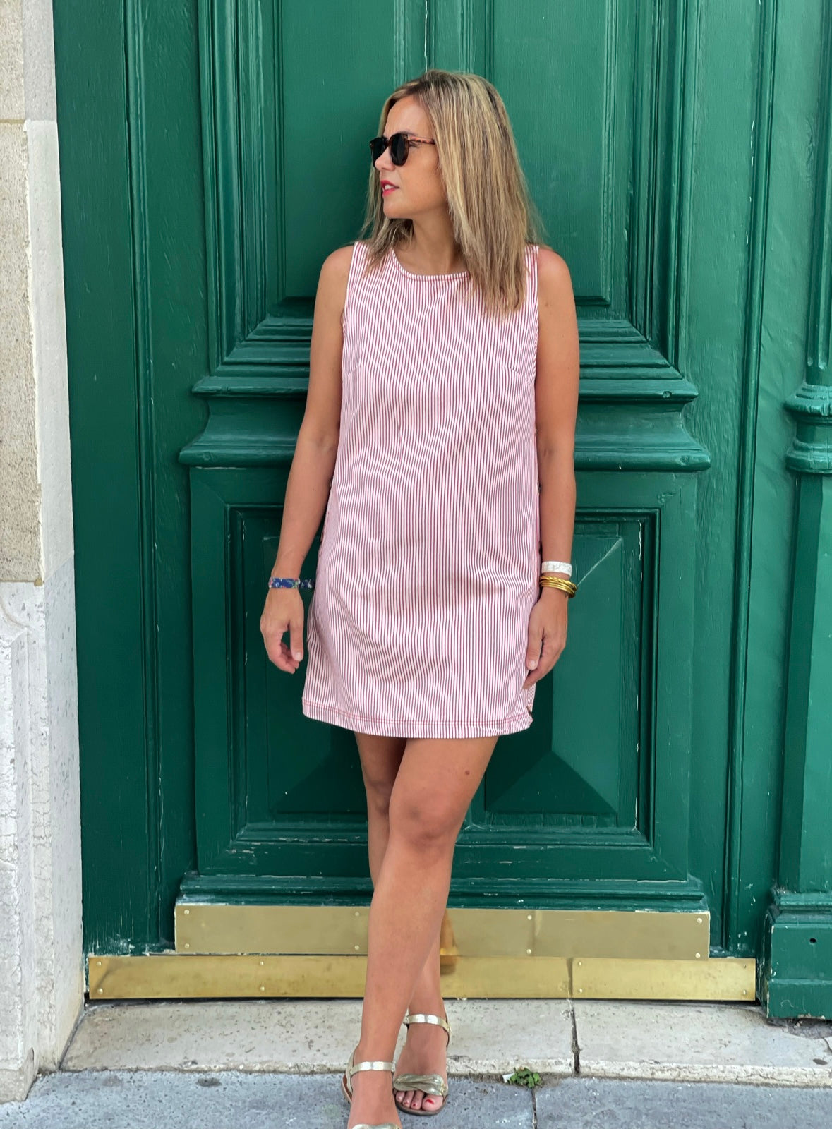 Robe Giulia rayée rouge