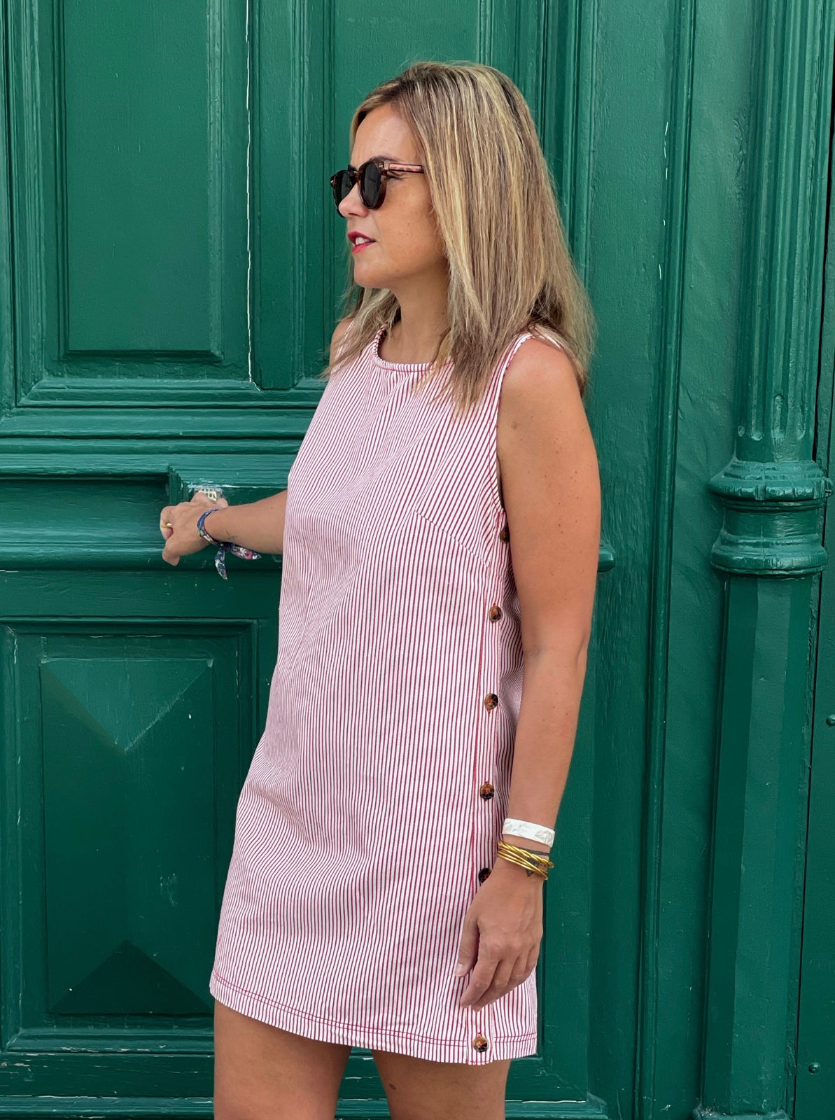 Robe Giulia rayée rouge