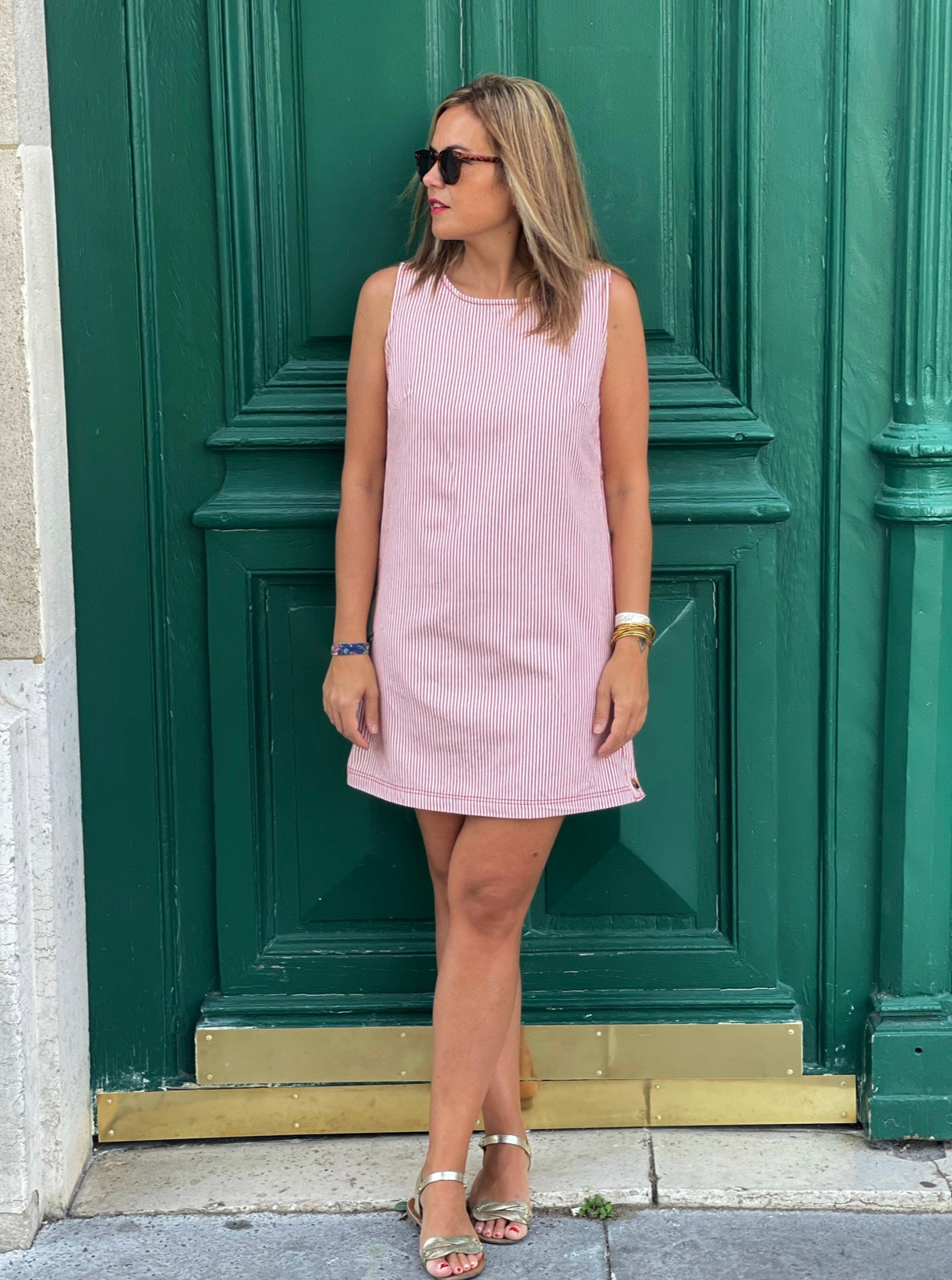 Robe Giulia rayée rouge