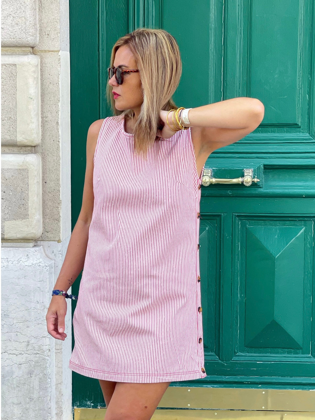 Robe Giulia rayée rouge