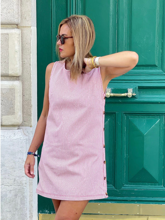 Robe Giulia rayée rouge