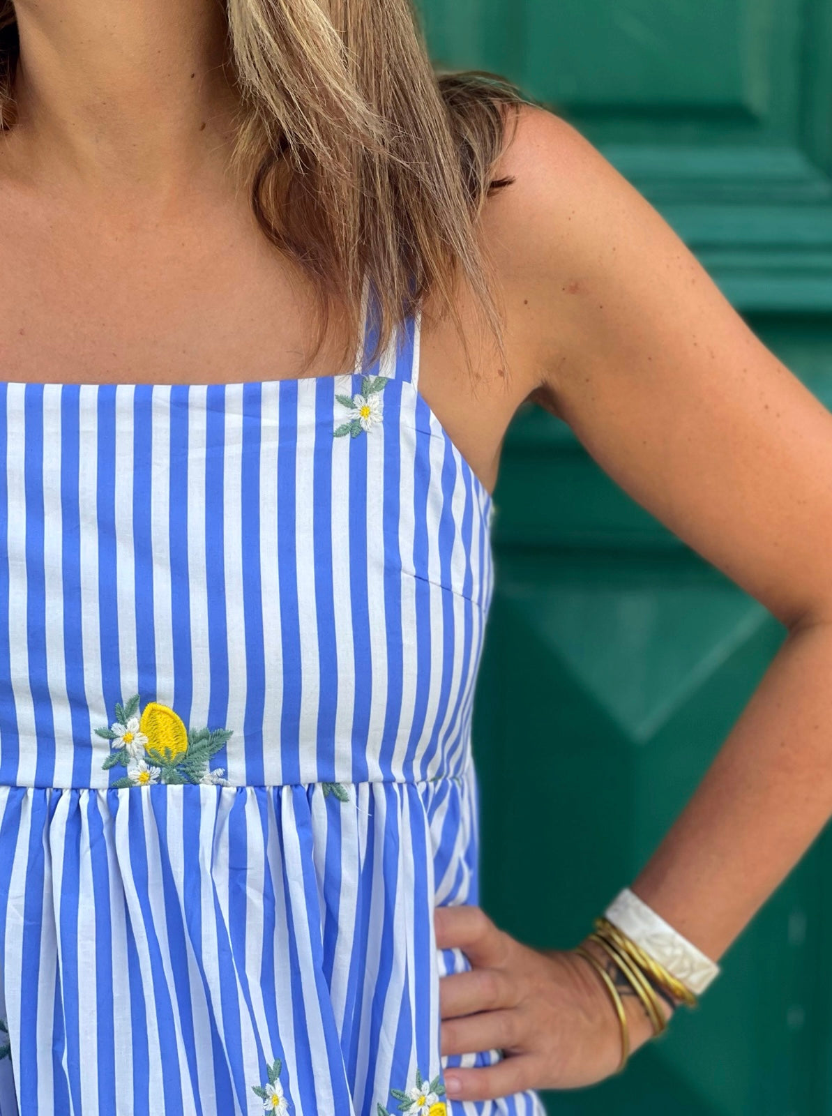 Robe Inaya Rayée Bleu & Citrons
