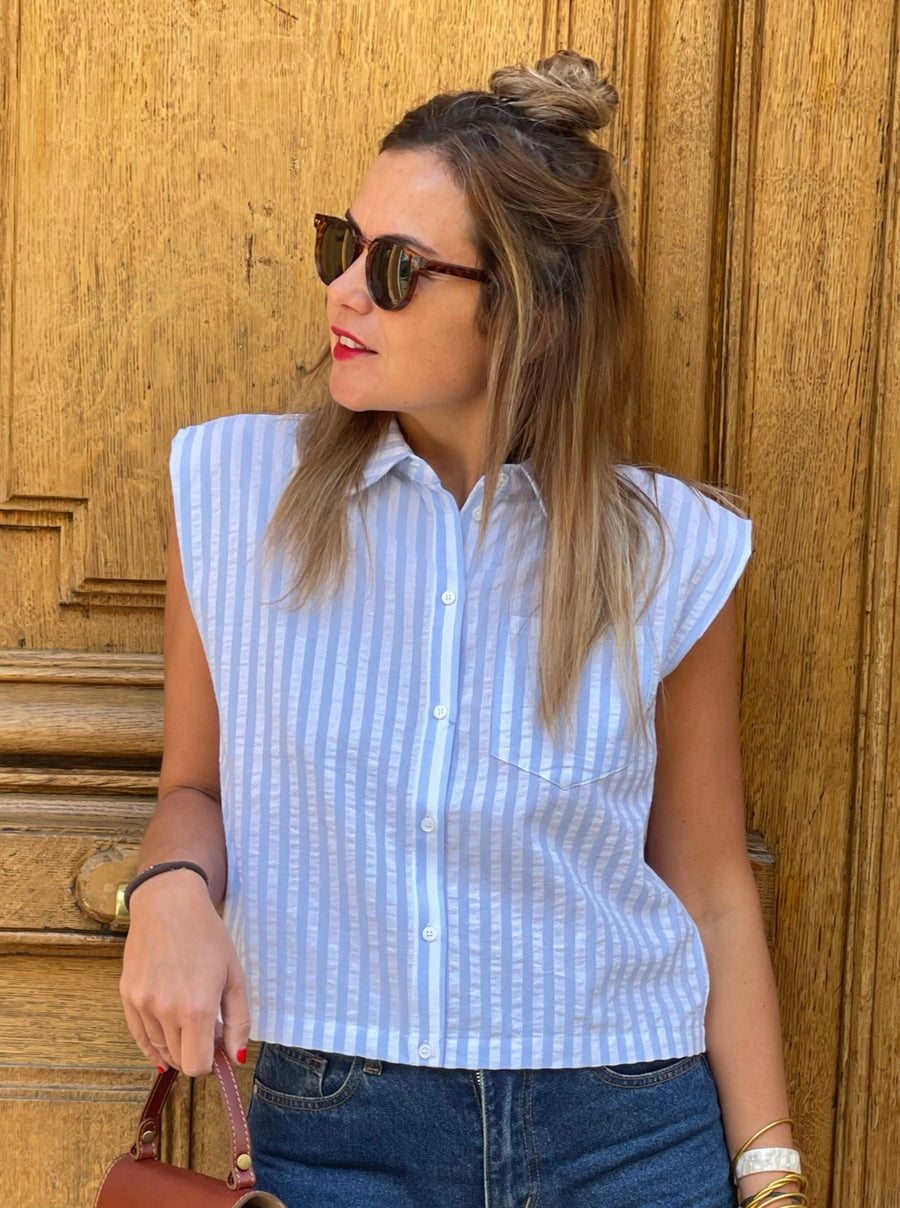 Chemise Clipper Bleu rayée