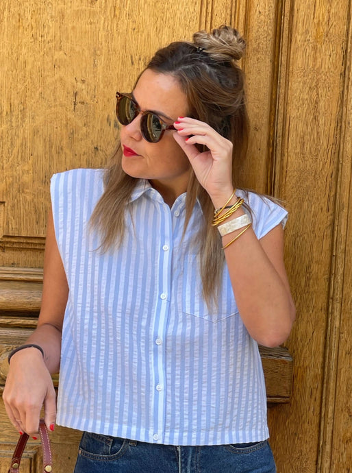 Chemise Clipper Bleu rayée