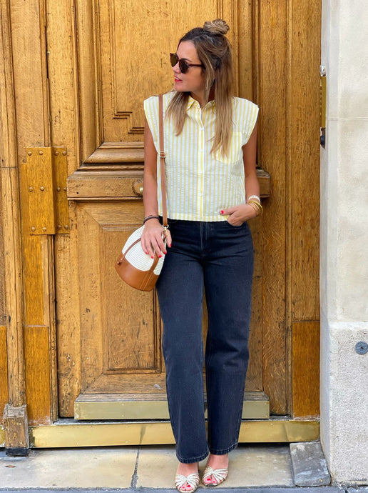 Chemise Clipper Jaune Rayée