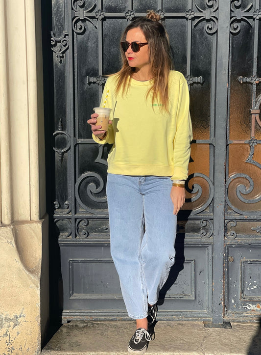 Sweat nir jaune