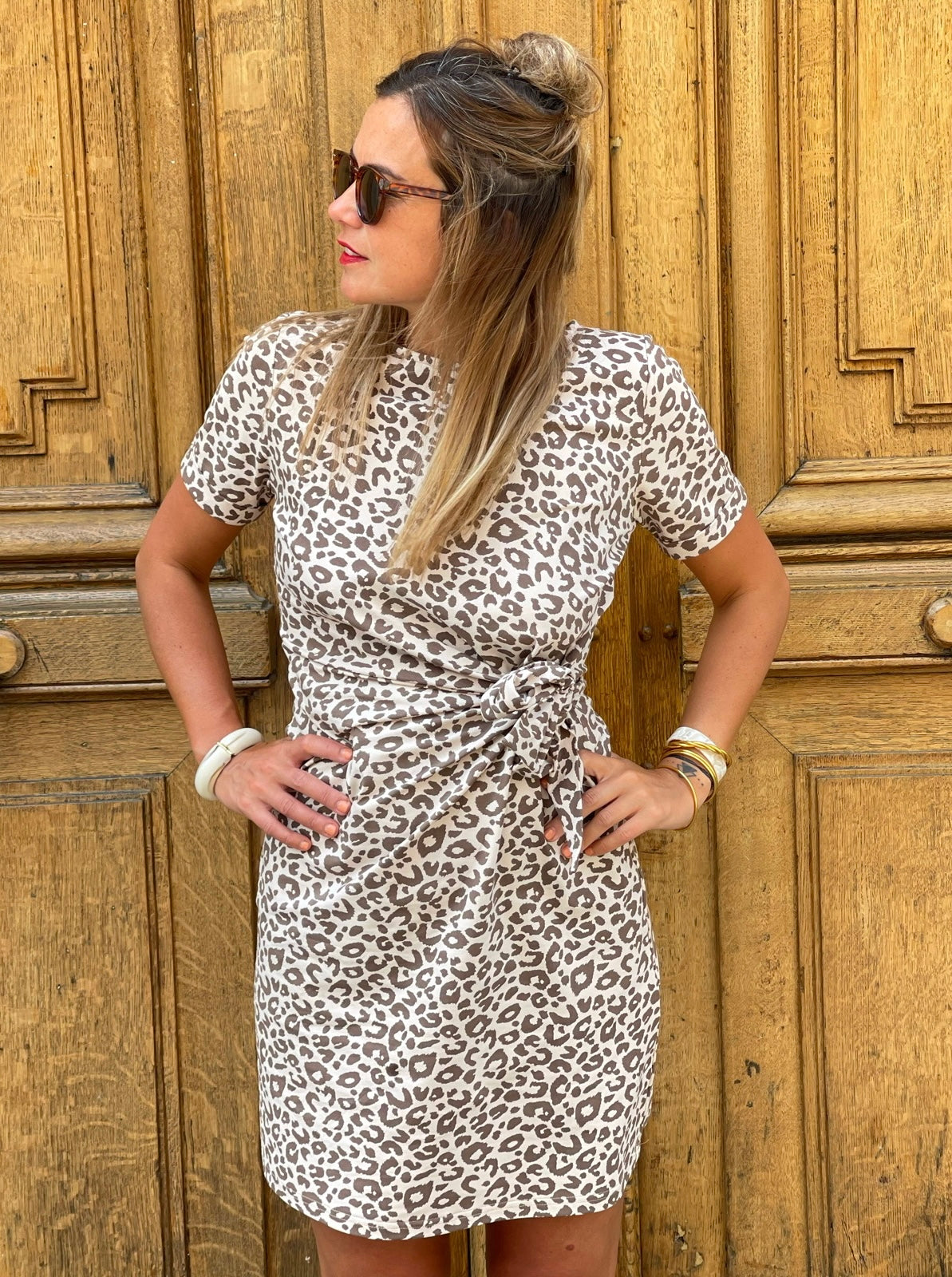 Robe Maeva courte léopard