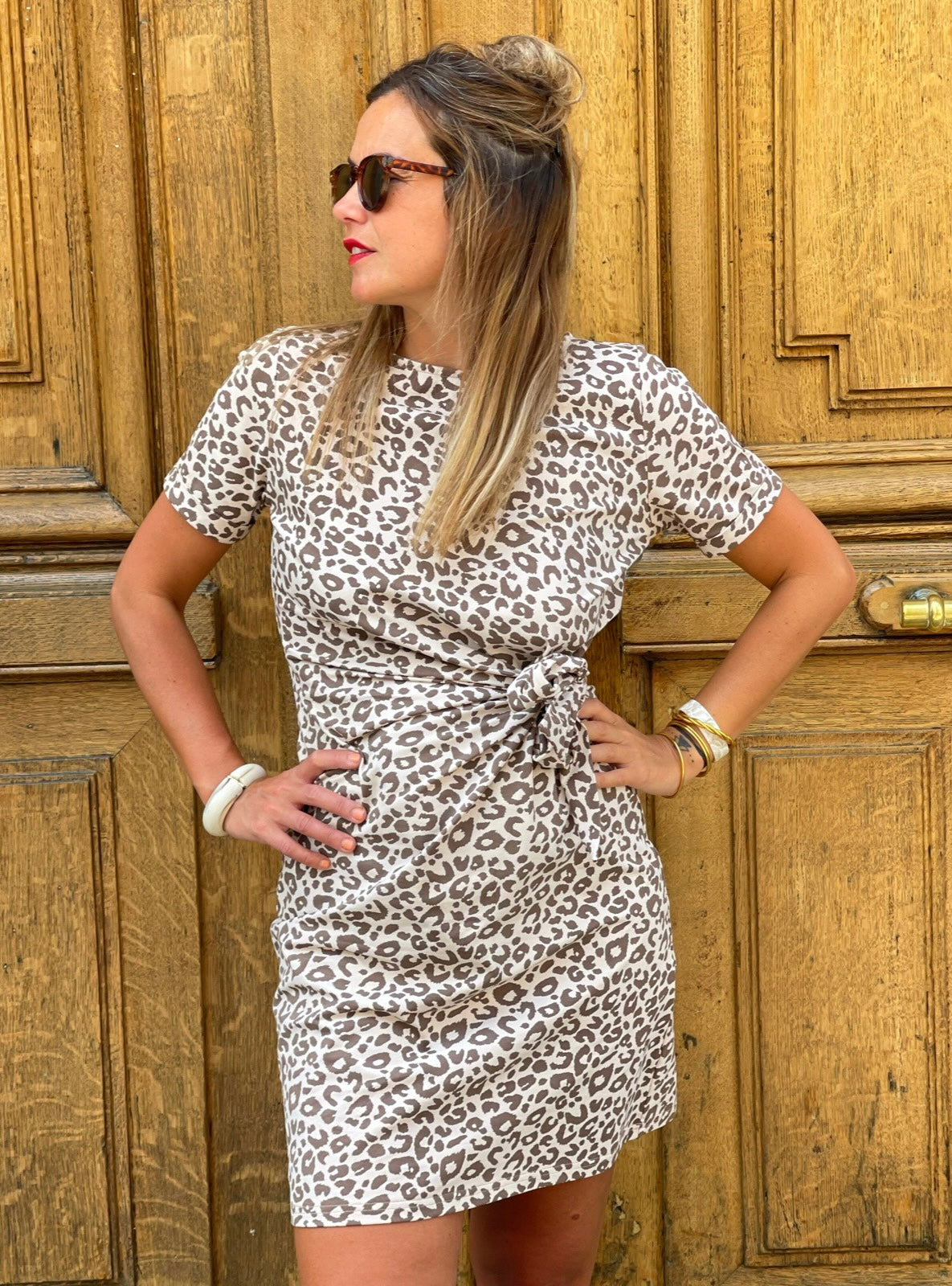 Robe Maeva courte léopard