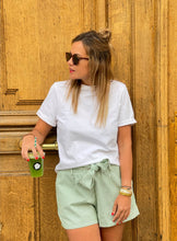 Charger l&#39;image dans la galerie, Short-Mykonos-short-blanc-rayures-vertes-Mylo-concept-store-paris-17
