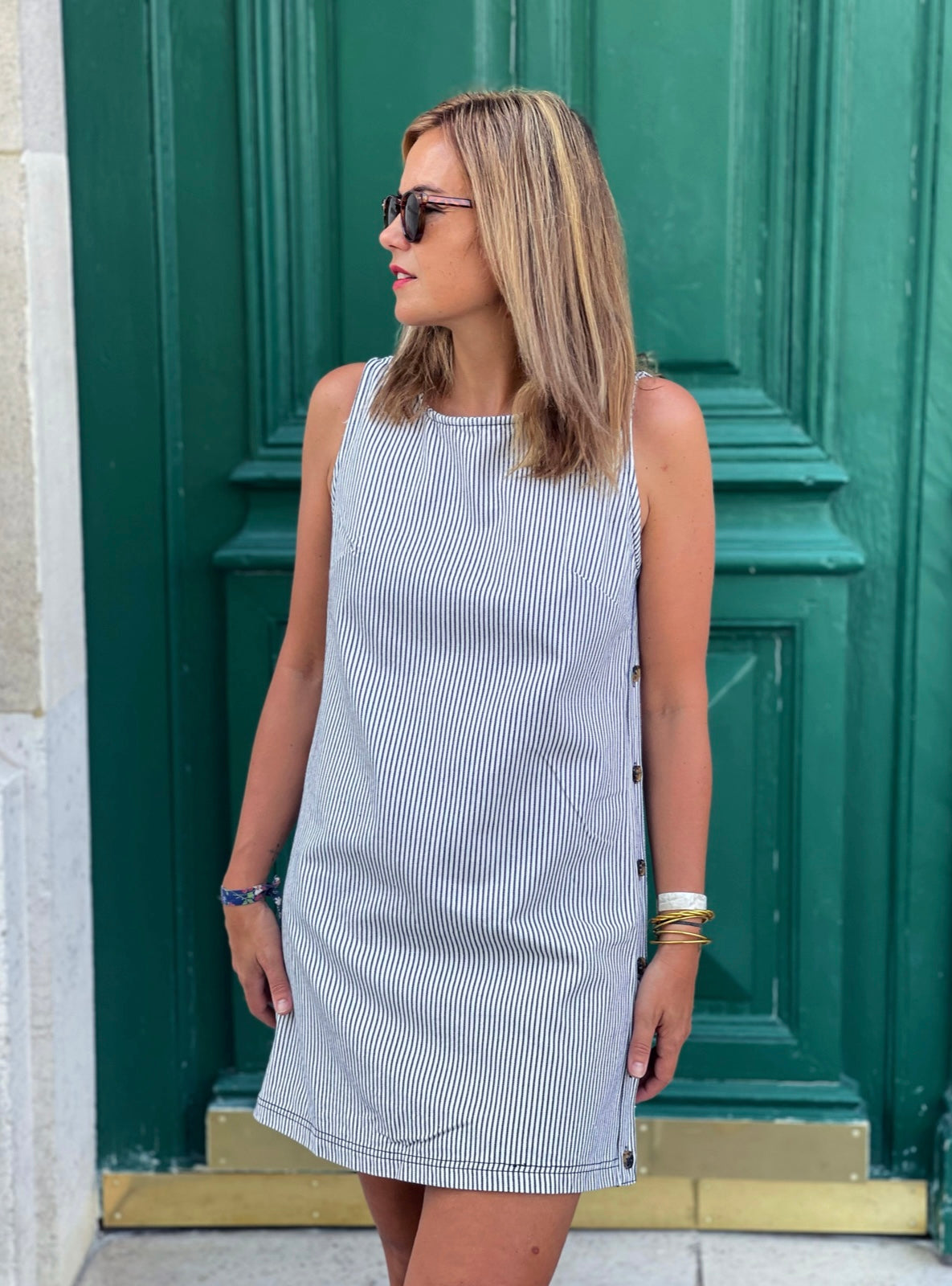 Robe Giulia Bleu Rayée