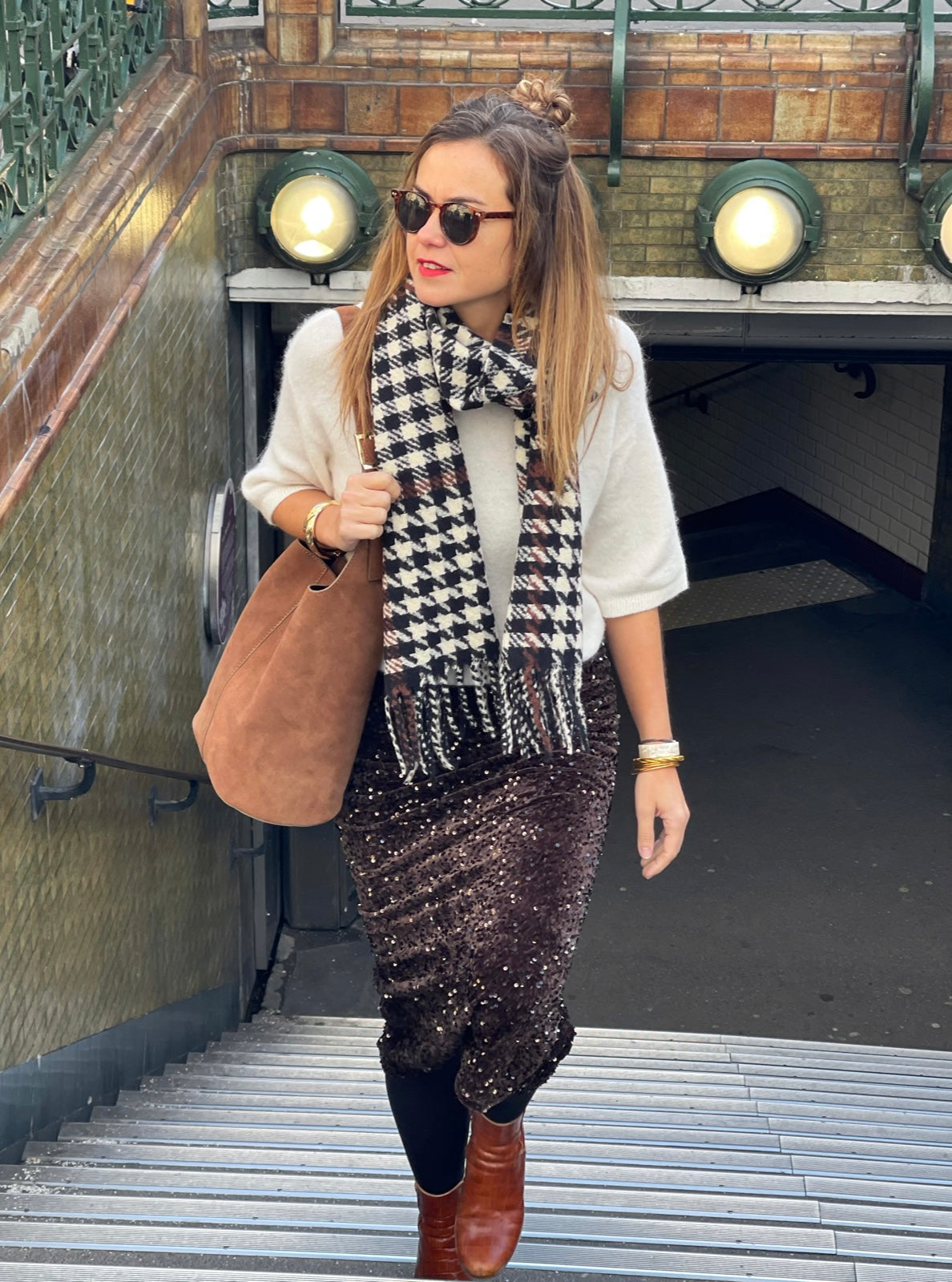 Jupe brooklyn marron