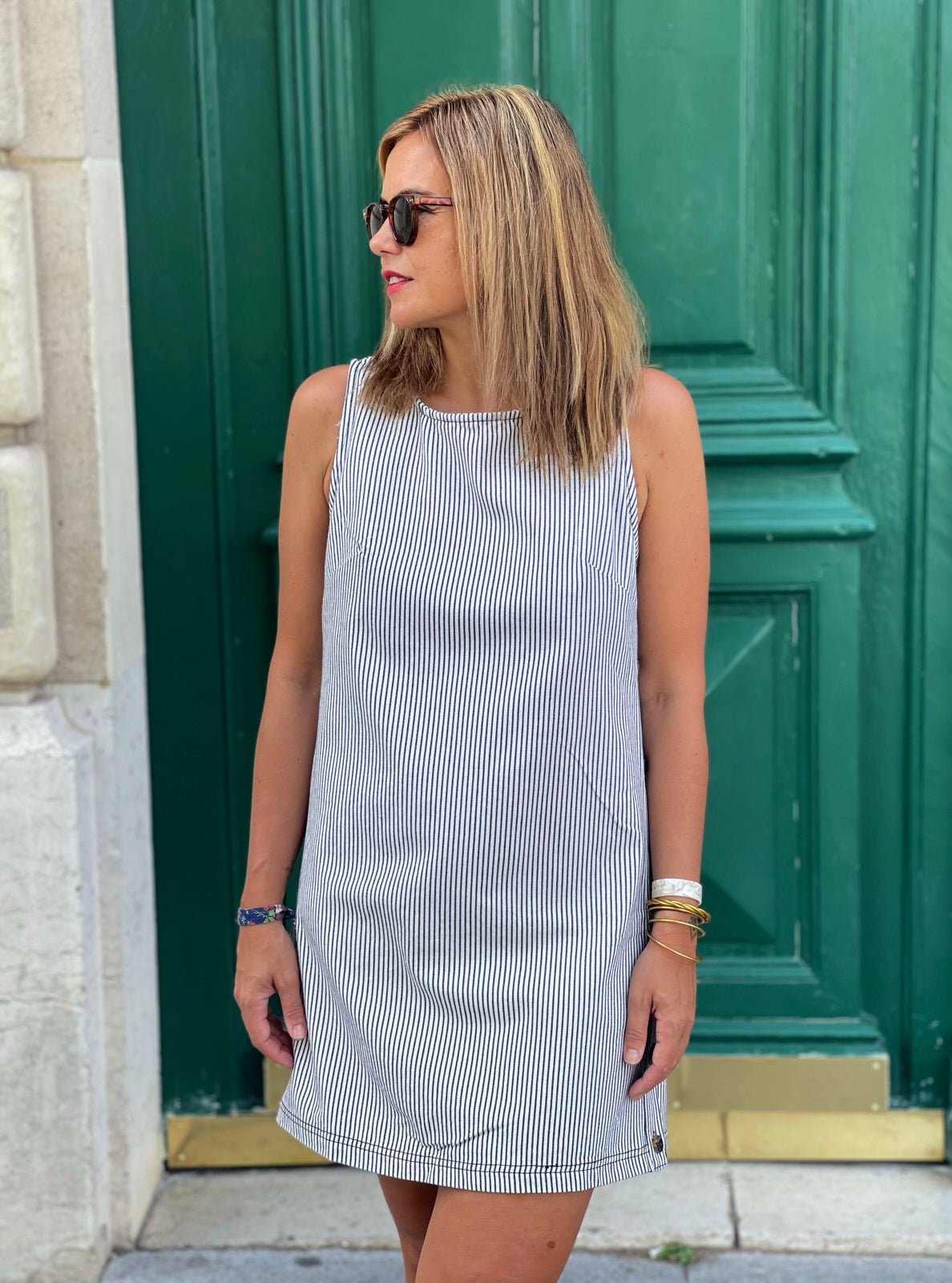 Robe Giulia Bleu Rayée