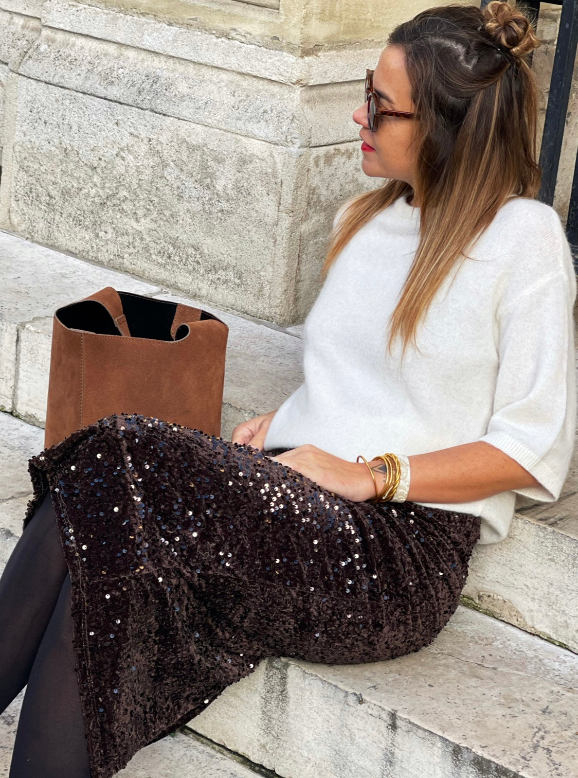 Jupe brooklyn marron