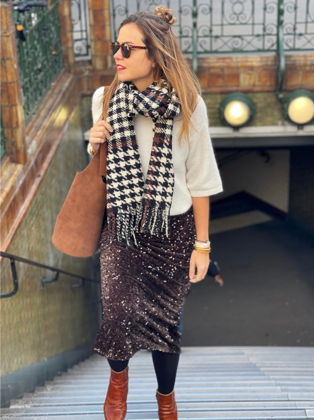 Jupe brooklyn marron