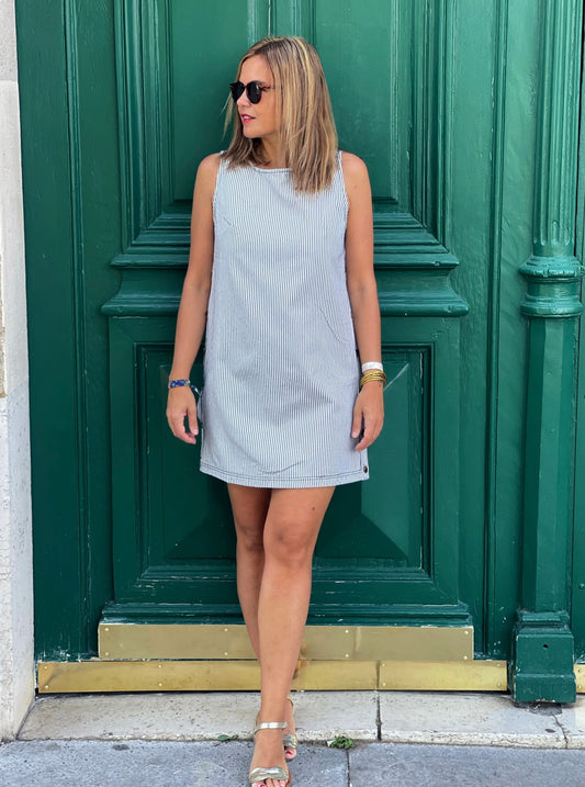 Robe Giulia Bleu Rayée