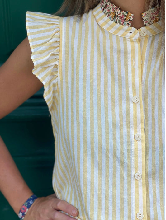 Top Sacha Rayé Jaune