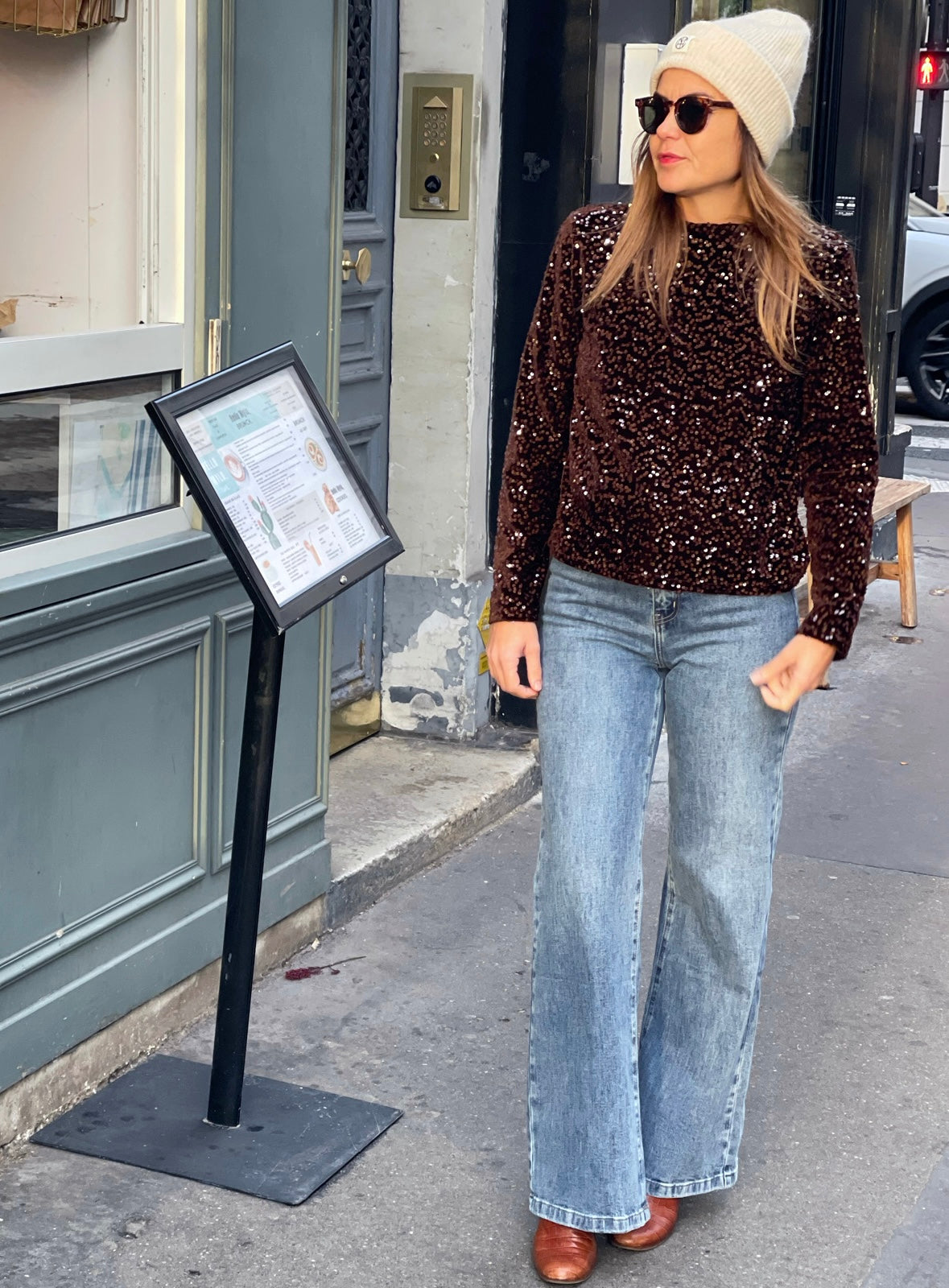 Blouse elvira marron