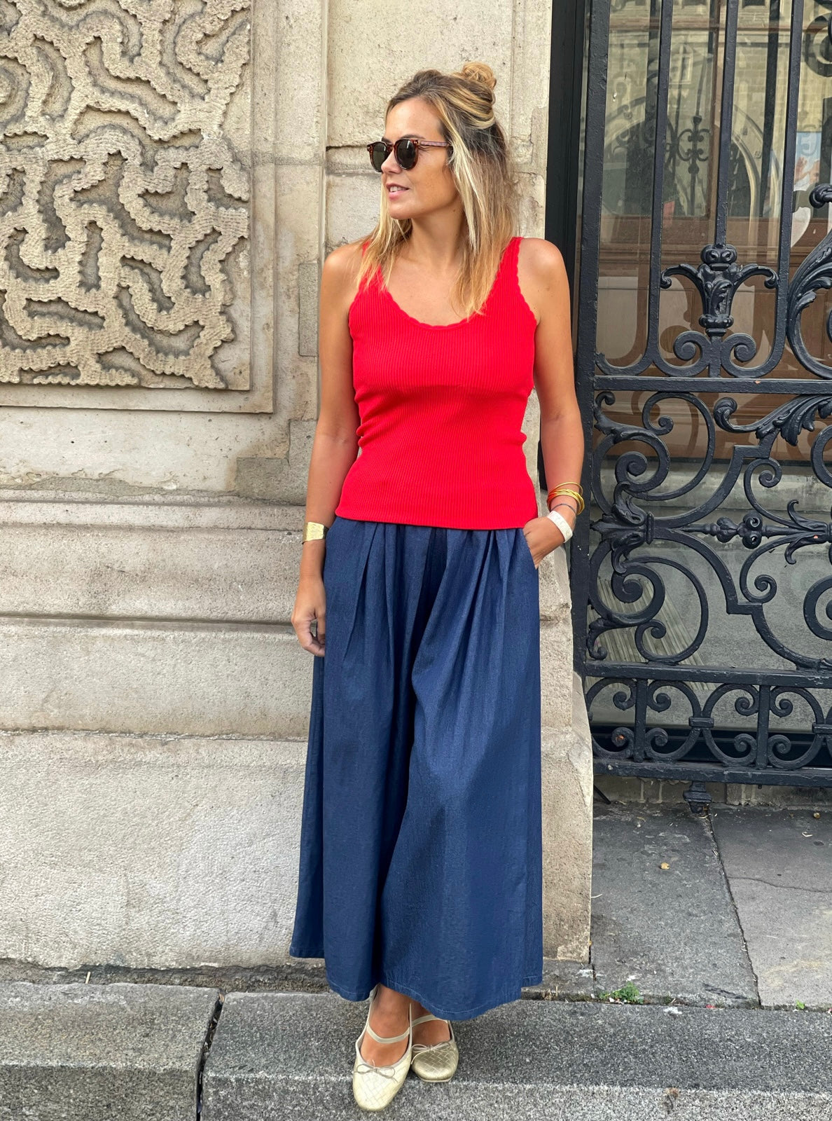 Jean Aleria bleu Mylo coupe ample avec poche latérale