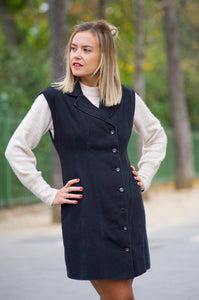 Robe-Ama-jean-noire-boutonnee-manches-courtes-pieces-mylo-concept-store-paris-batignolles